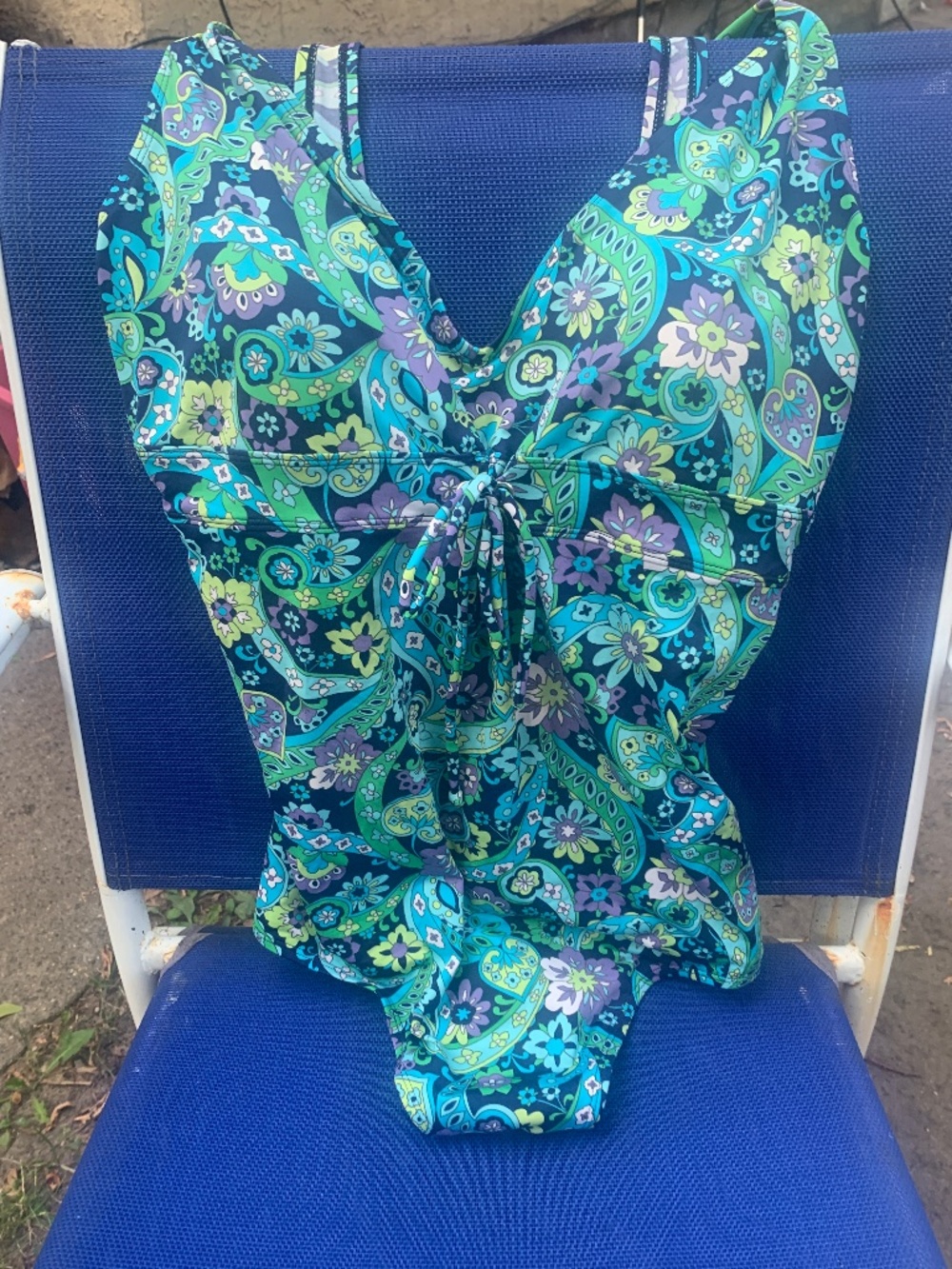 Turquoise Paisley One-Piece Swimsuit - Women's